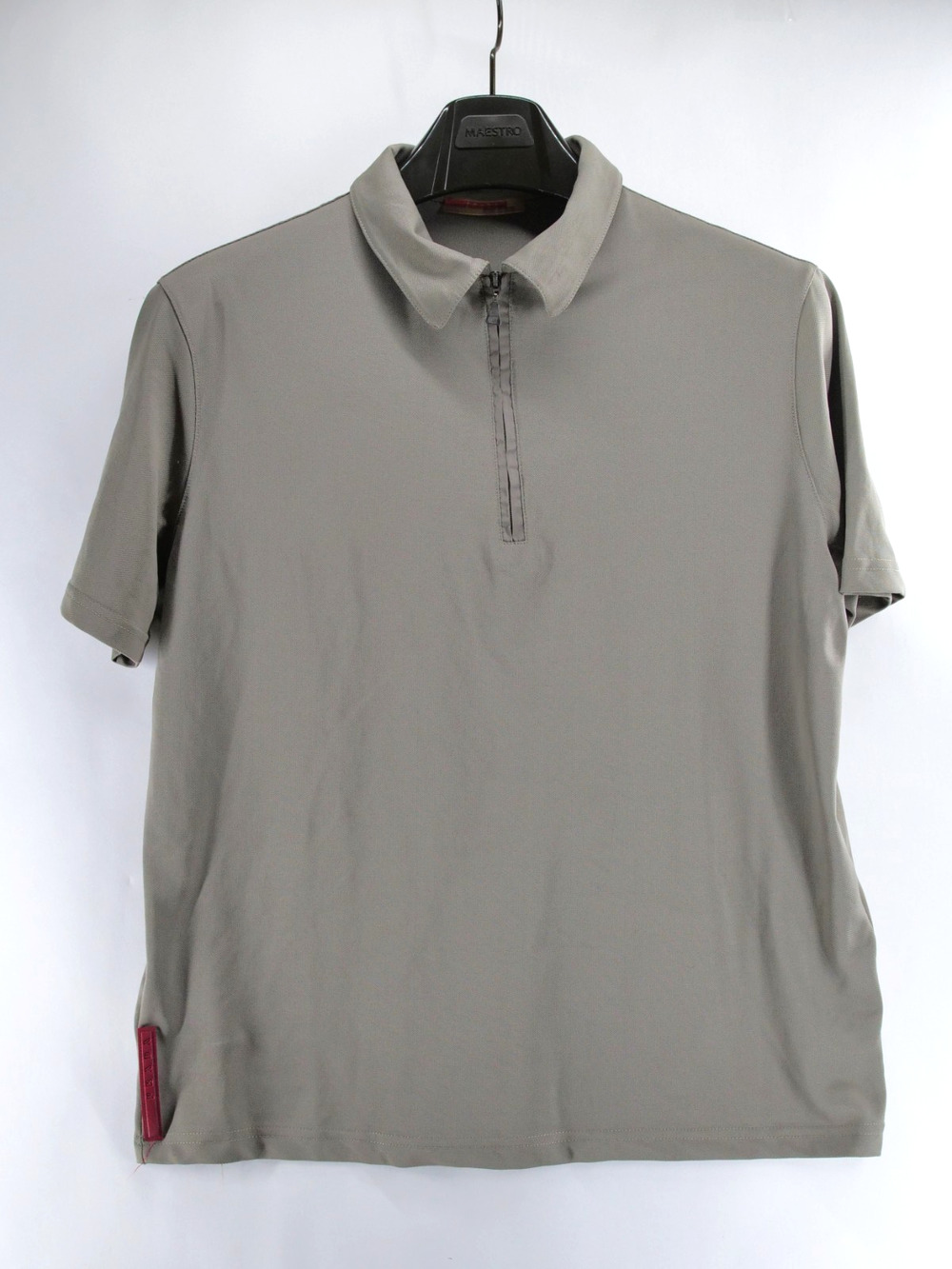 Vintage Prada Sport Linea Rossa 1/4 Zip Short Sleeve Shirt Mens Large Red Tab
